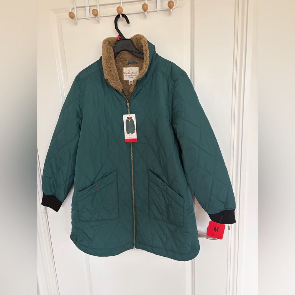 ❤️Weatherproof Women's Quilted Green Puffer Coat size M New with tag - Picture 5 of 8